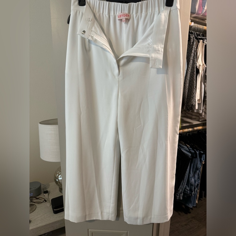 White flare culottes